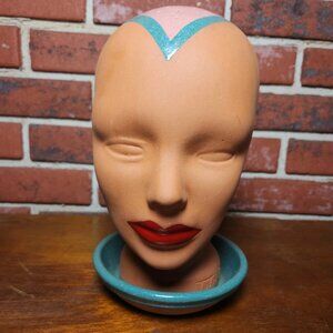 Hors D'eouvres server, TiTo Party Heads Terracotta Sculpture AvantGarde Platter